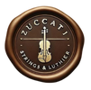 Zuccati Strings & Luthier logo on a brown background